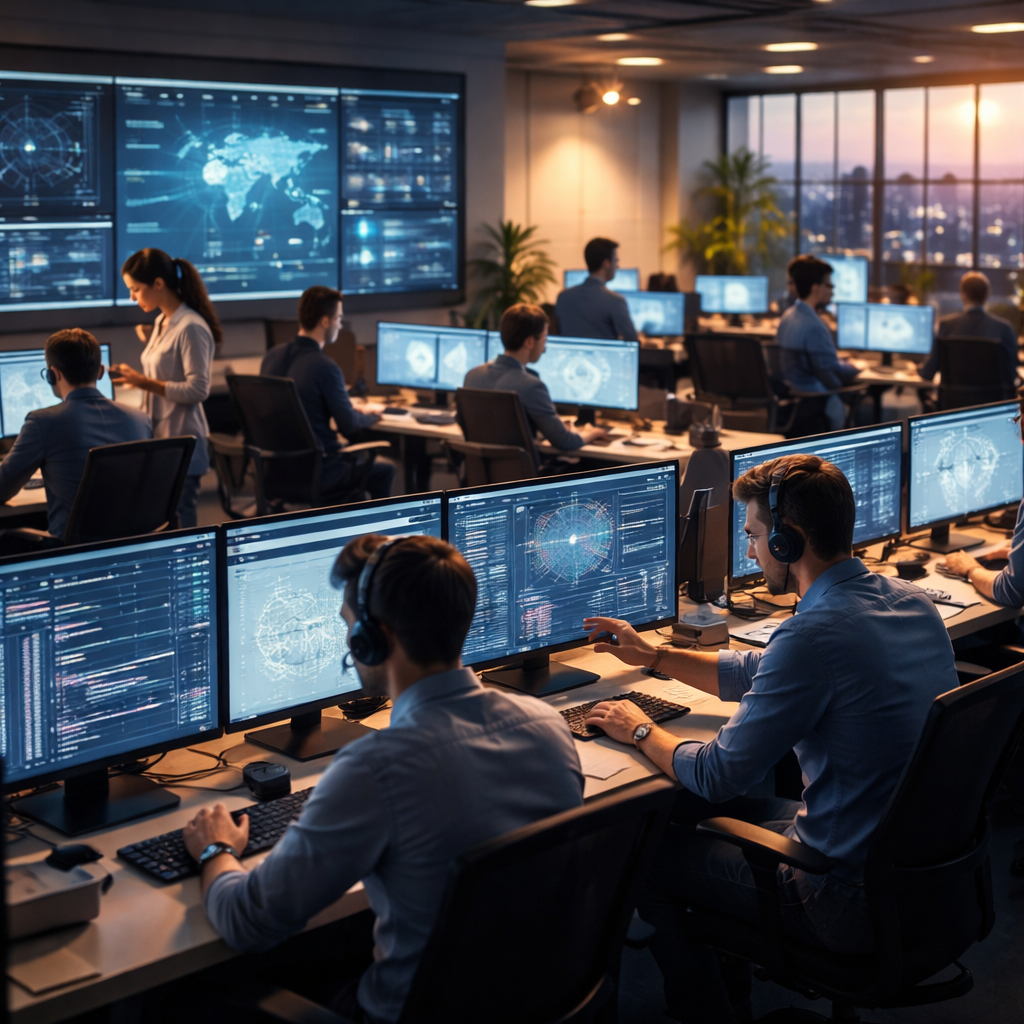 IT professionals providing 24/7 managed services support in a modern Australian operations centre