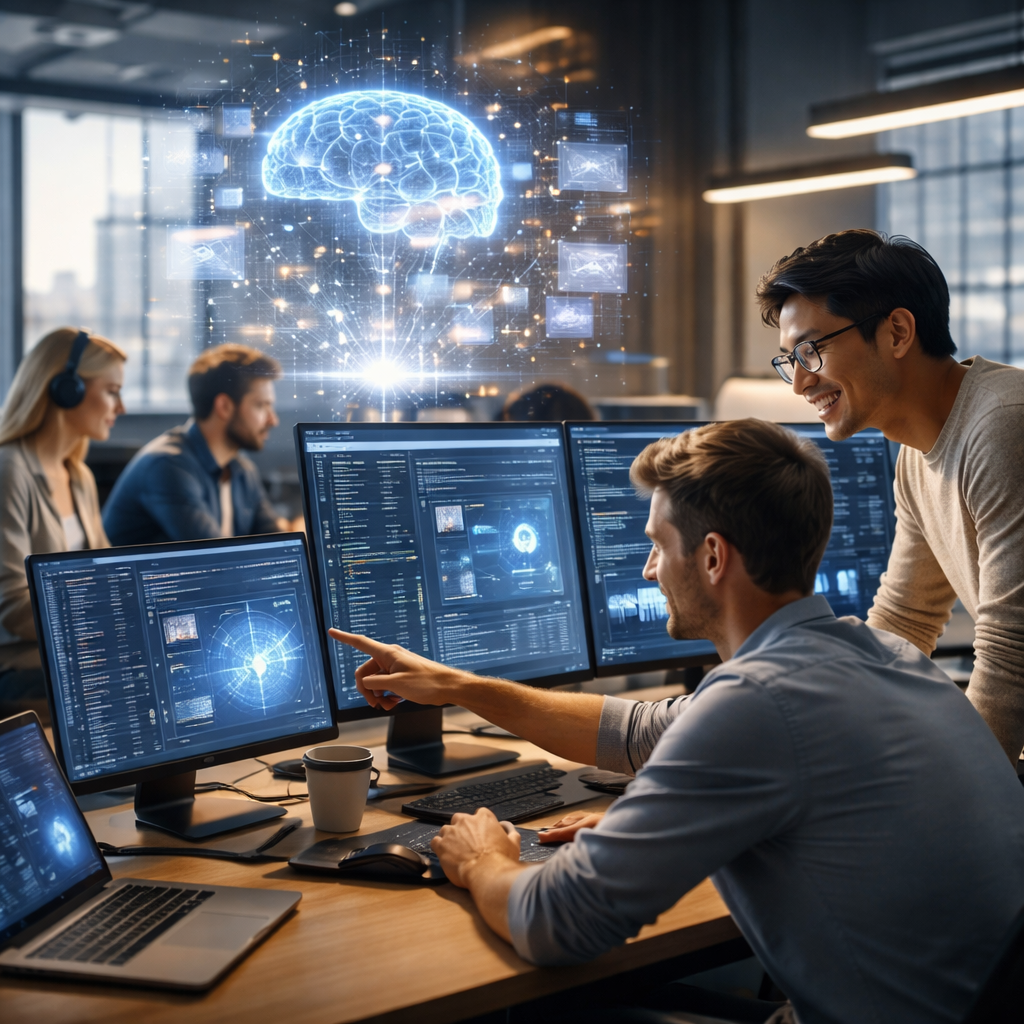 Developers leveraging AI tools in a modern Australian software engineering team