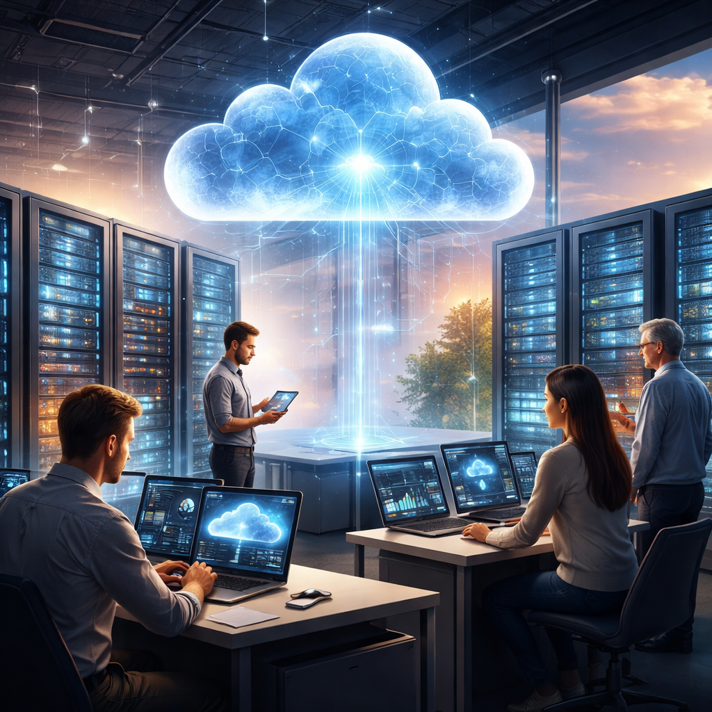 Abstract visualisation of scalable cloud infrastructure in Australia
