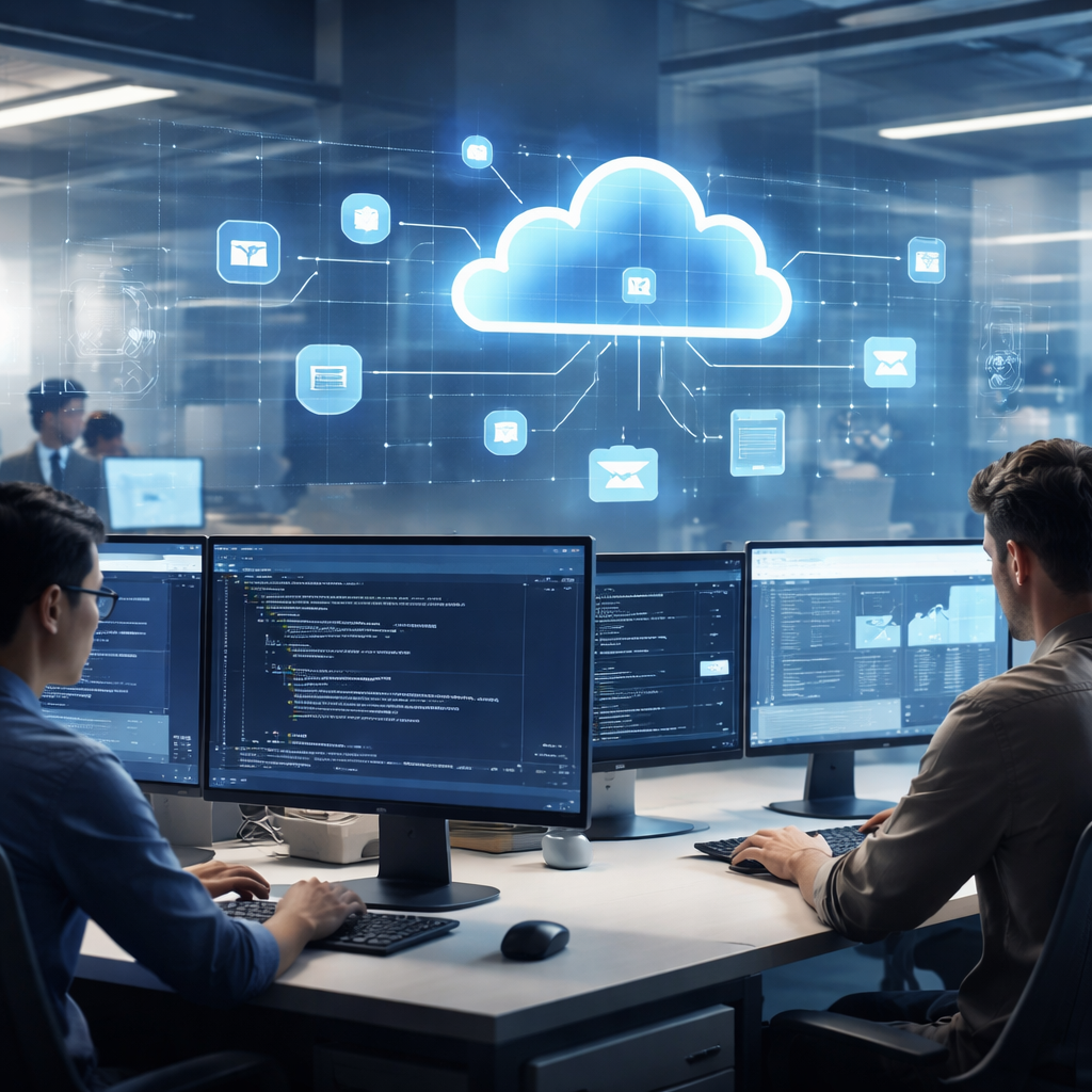 Developers collaborating on AI and .NET solutions in a modern Australian office setting