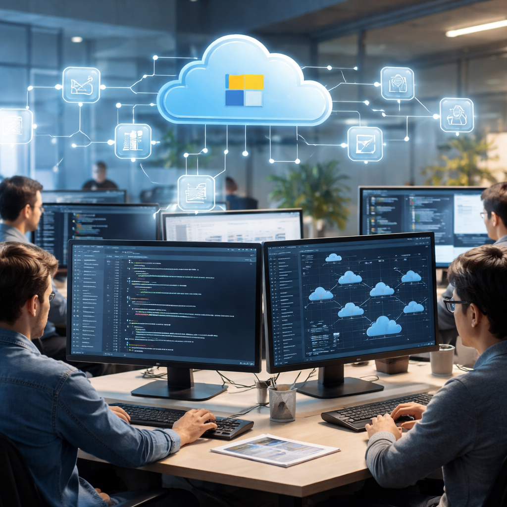 Visualisation of AI-driven .NET services architecture in 2026